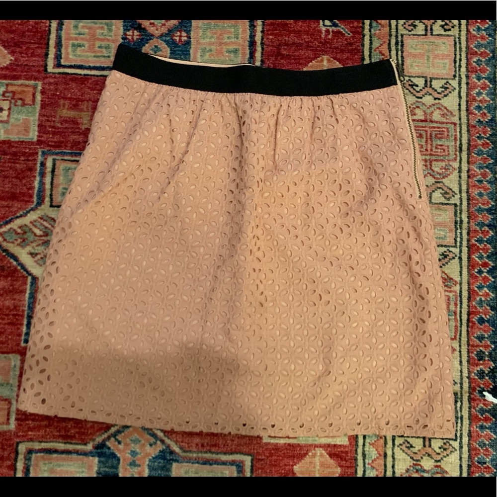 LOFT Pink Eyelet Mini Skirt